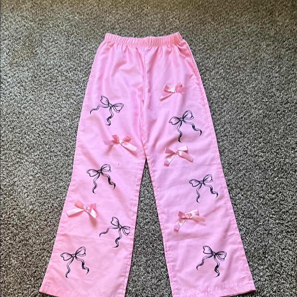 Pink Bow Kids Pajama Pants